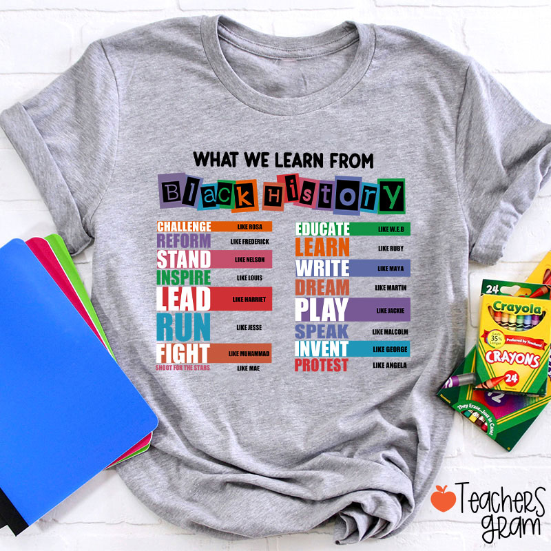 What We Learn From Black History Teacher T-Shirt