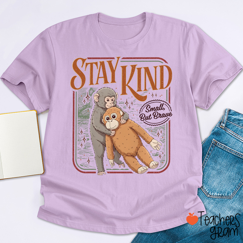 Stay Kind Small But Brave Teacher T-Shirt