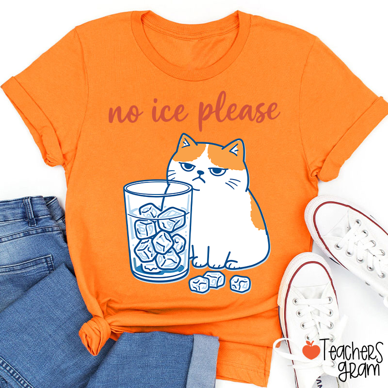 No ICE Please Cute Cat Teacher T-Shirt