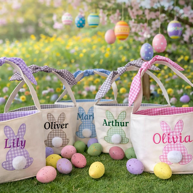 Personalized Embroidered Easter Toddler Egg Hunt Bucket