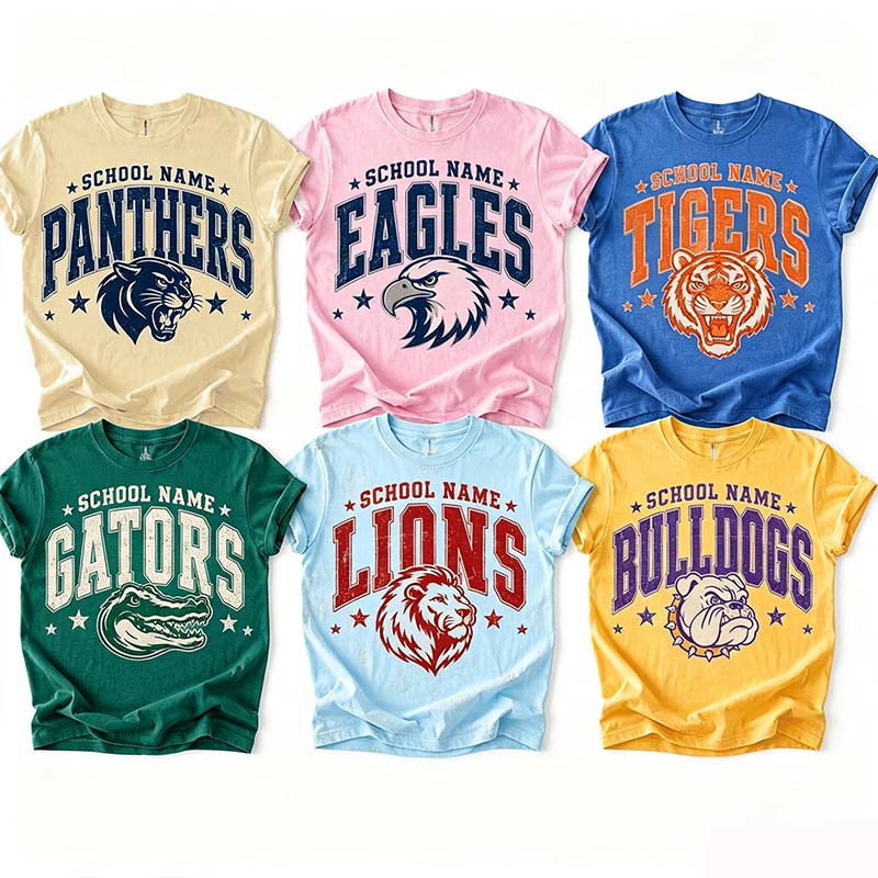 Personalized Mascot Vintage School Spirit Team Graphic Teacher T-Shirt