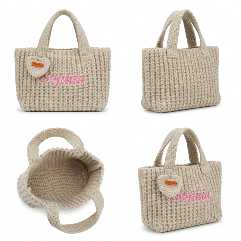 Personalized Name Woven Handbag