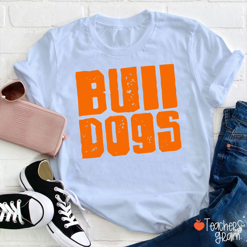 Personalized Distressed Bold Mascot Text Teacher T‑Shirt