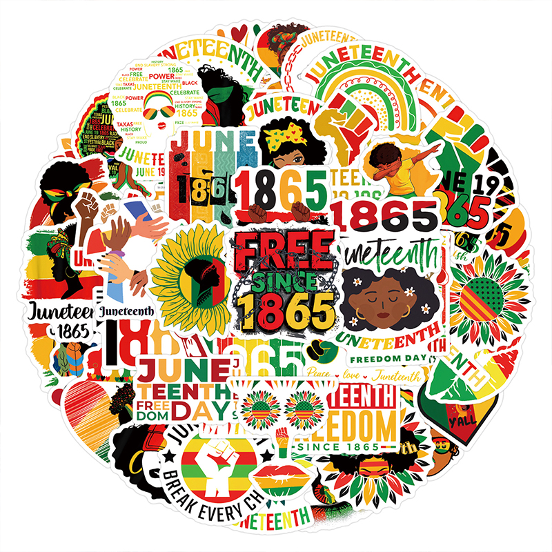 55 PCS Black Juneteenth Graffiti Teacher Stickers