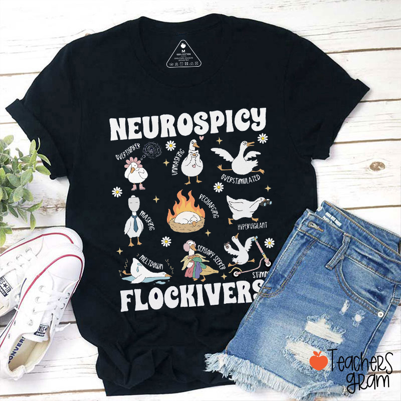 Neurospicy Flockiverse Teacher T-Shirt