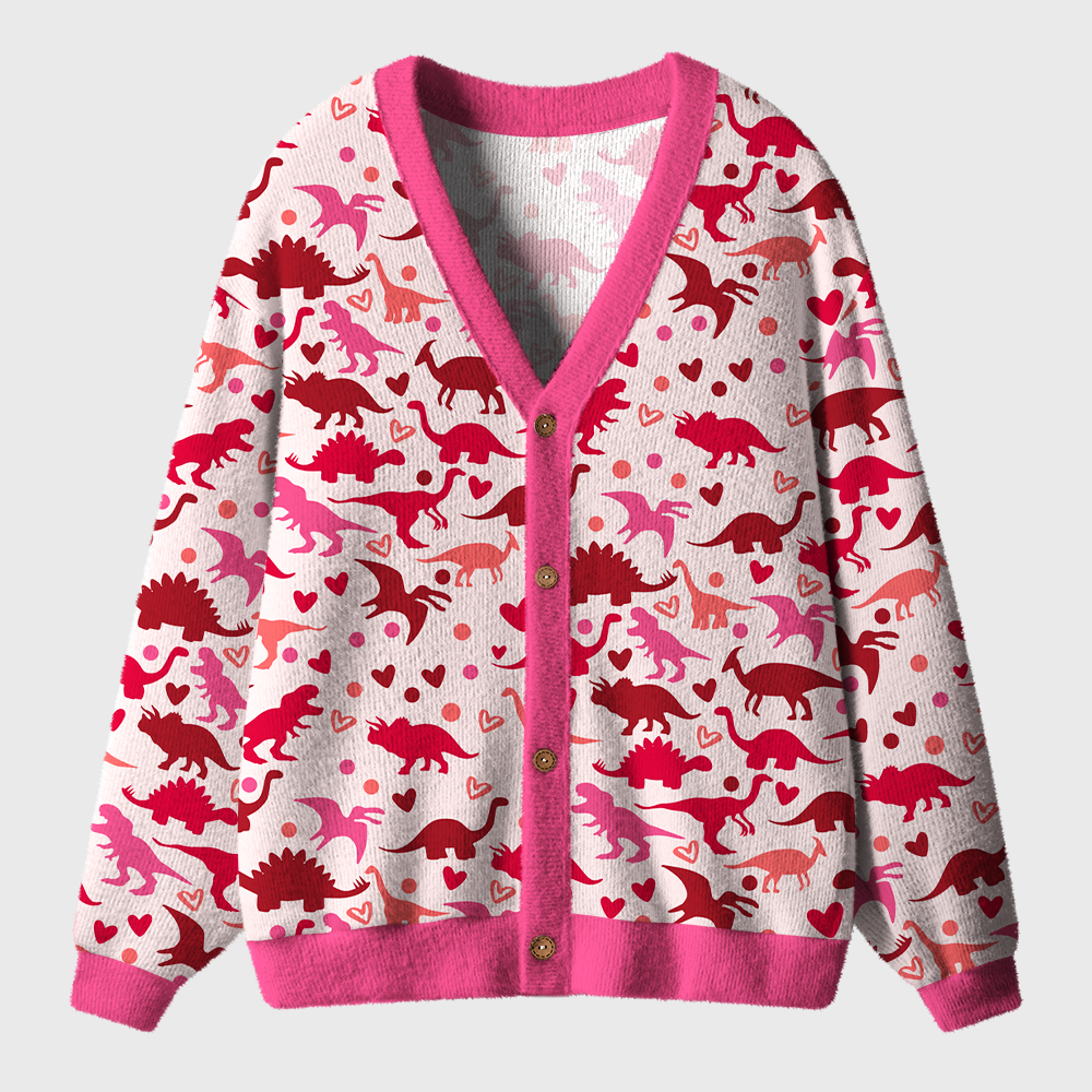 Cute Dinosaur Teacher Ugly Cardigan Sweaters