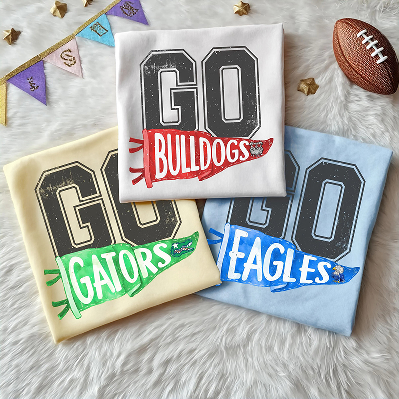 Personalized Go Mascot Watercolor Pennant Teacher T-Shirt
