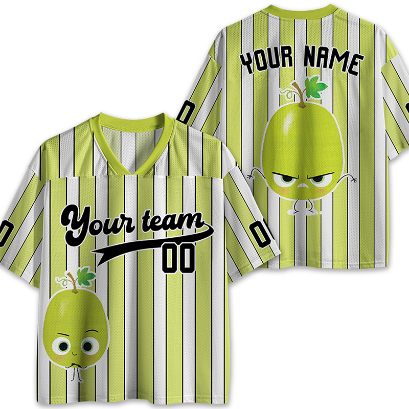 Personalized Team Name And Number Green Grapes Teacher Mesh Jersey