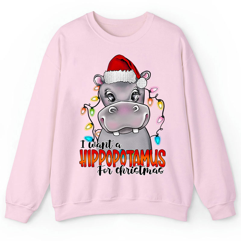 I Want A Hippopotamus For Christmas Teacher Sweatshirt