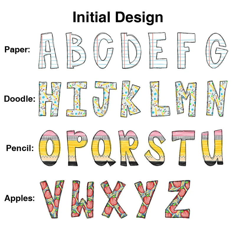 Personalized Graffiti Pencil Apple Style Acrylic Keychain Keychain