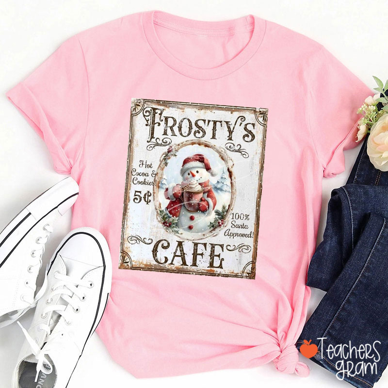 Frosty's Cafe In Winter Teacher T-Shirt