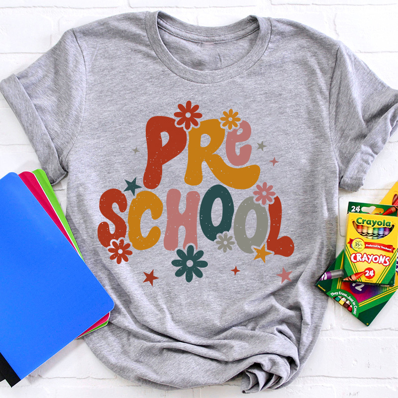 Personalized Name And Grade Bloom Flowers Teacher T-Shirt