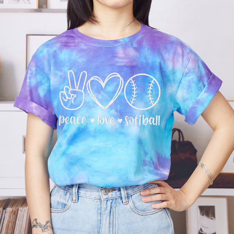 Personalized Peace Love Sport Teacher Tie-dye T-Shirt
