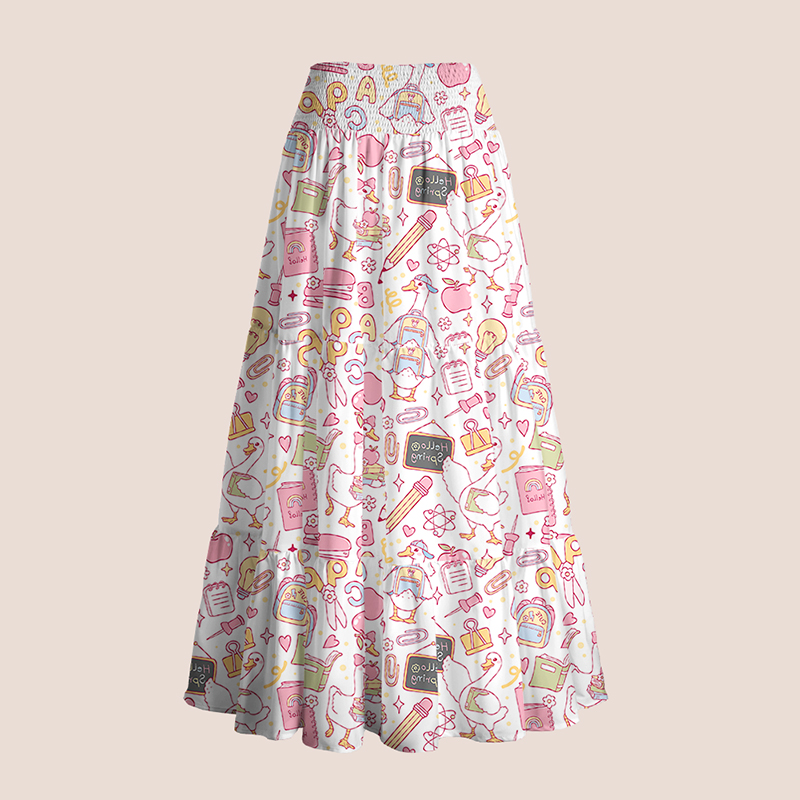 Silly Goose For Summer Teacher Tiered Skirt