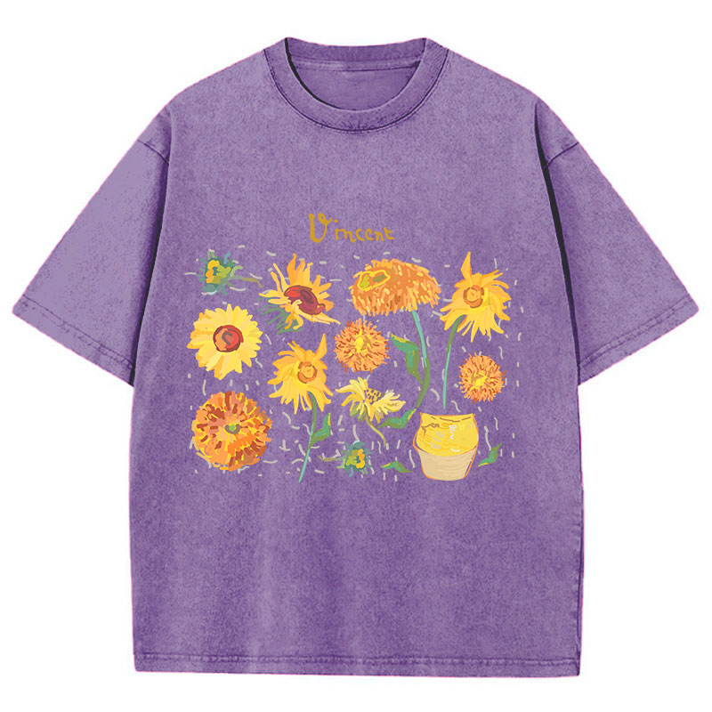 Vincent Sunflower Teacher Washed T-Shirt