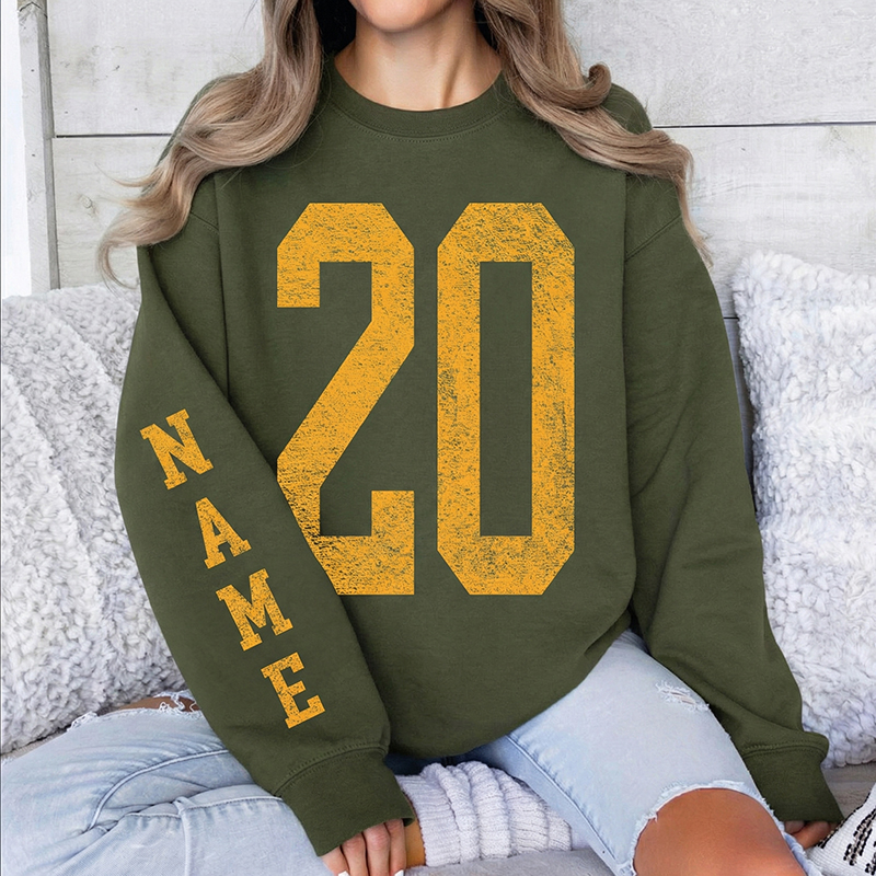 Personalized Game Day School Team Teacher Sleeve Print Sweatshirt