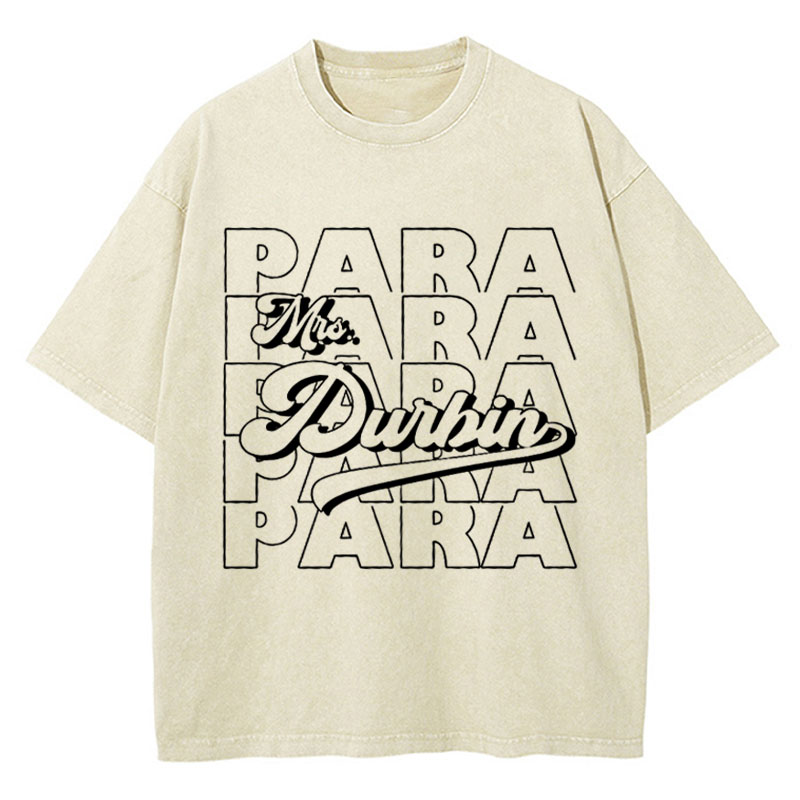 Personalized Name And Position Simple Teacher Washed T-Shirt