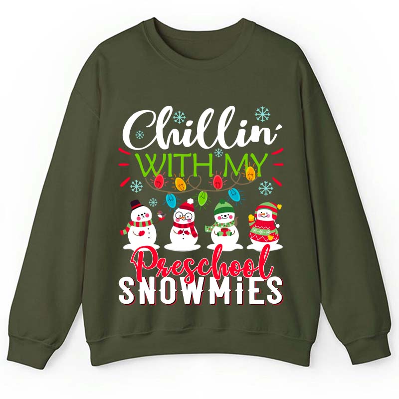 Personalized Chillin With My Snowmies Teacher Sweatshirt