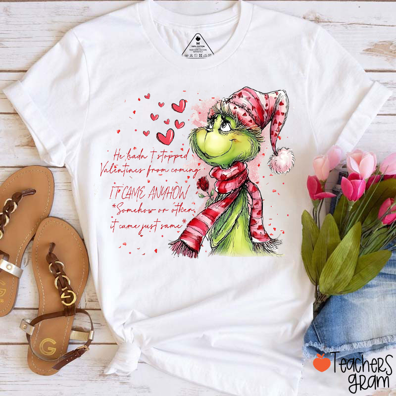 Retro Happy Valentine Mean Guy Teacher T-Shirt