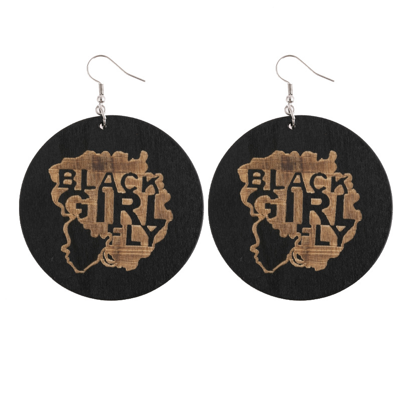 African Print Teacher Wooden Earrings
