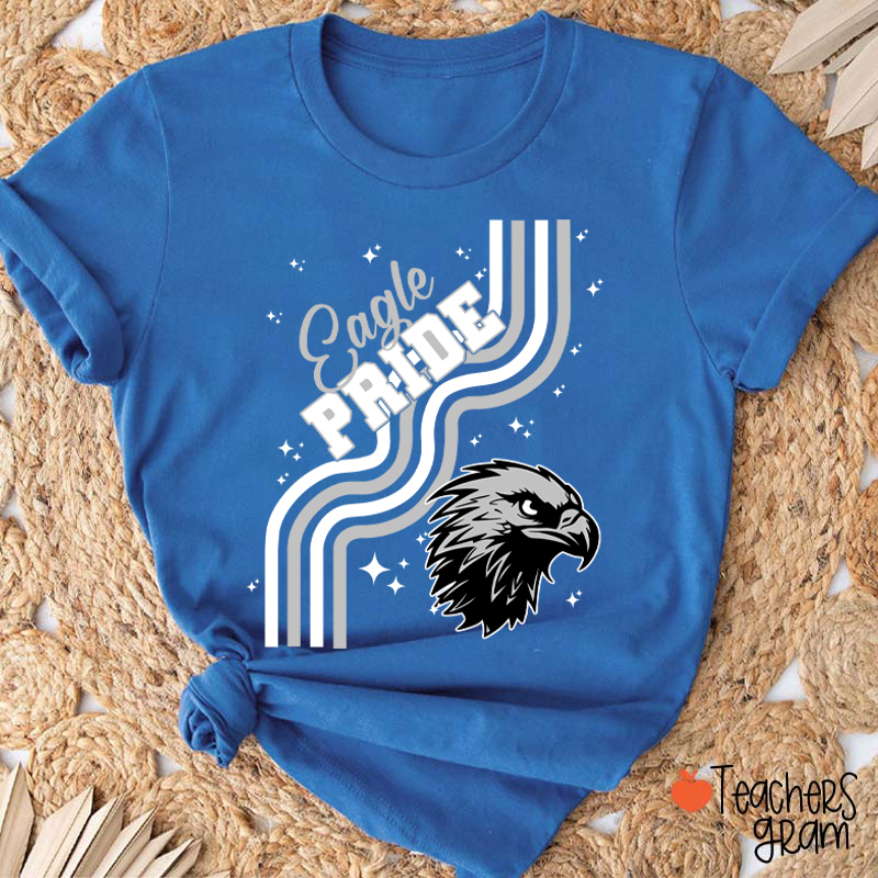 Personalized Mascot Wavy Lines Teacher T-Shirt