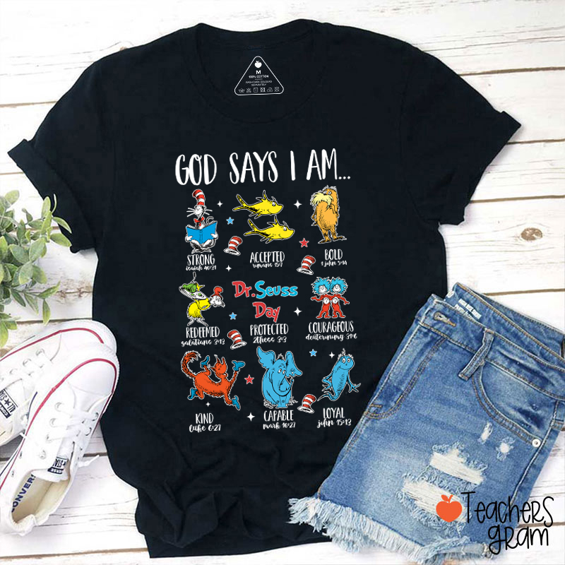 Reading Season God Says I Am Teacher T-Shirt