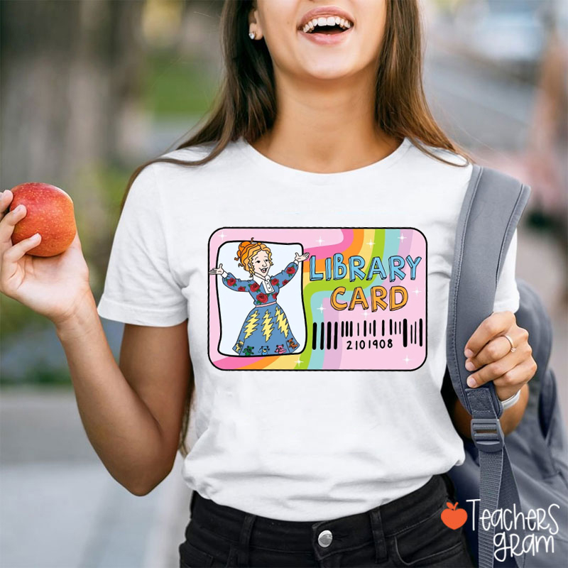 Magic School Library Card Teacher T-Shirt