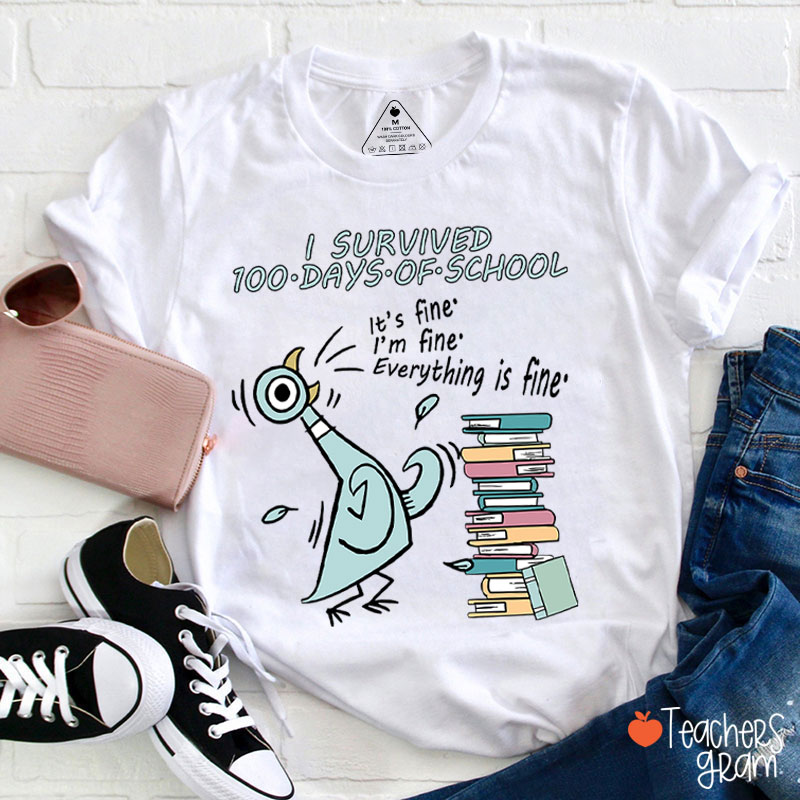 I Survived 100 Days Of School Teacher T-Shirt