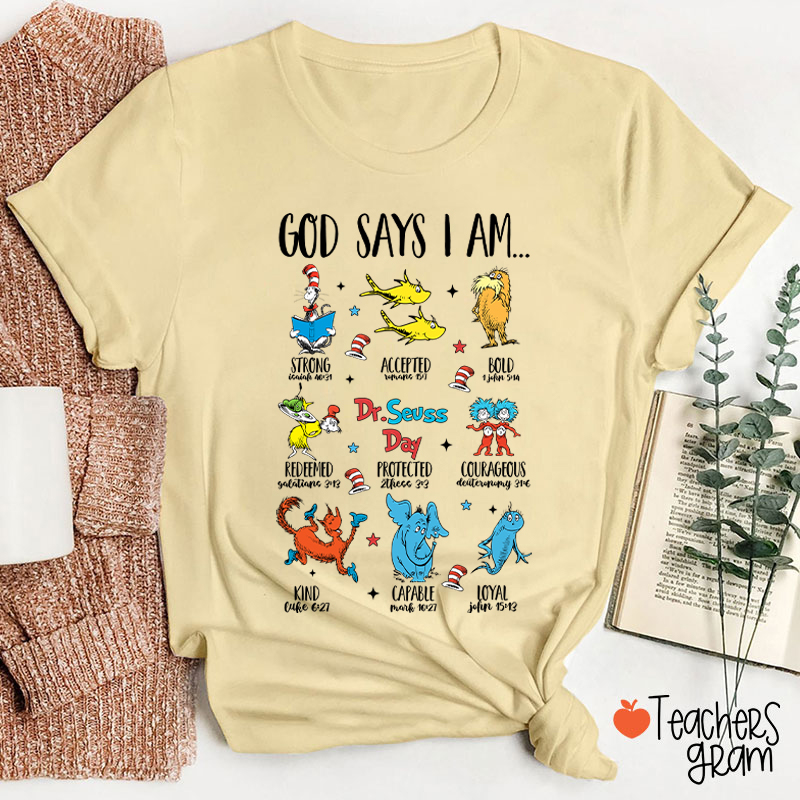 Reading Season God Says I Am Teacher T-Shirt
