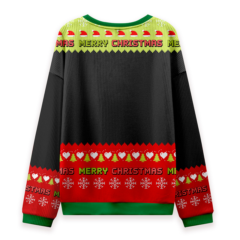 Funny Gestures Merry Christmas Teacher Knit Sweatshirt