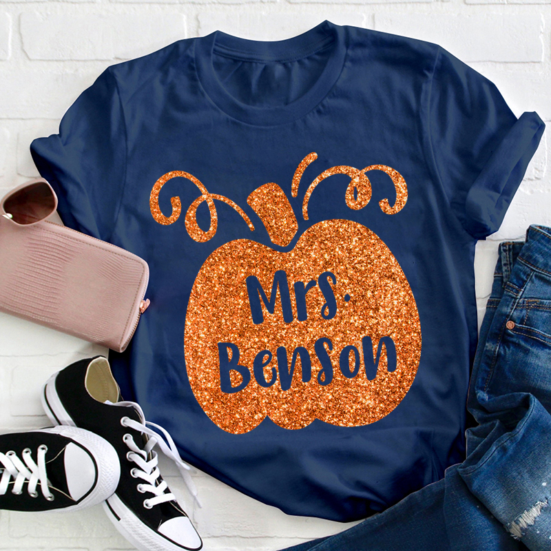 Personalized Halloween Pumpkins Teacher T-Shirt
