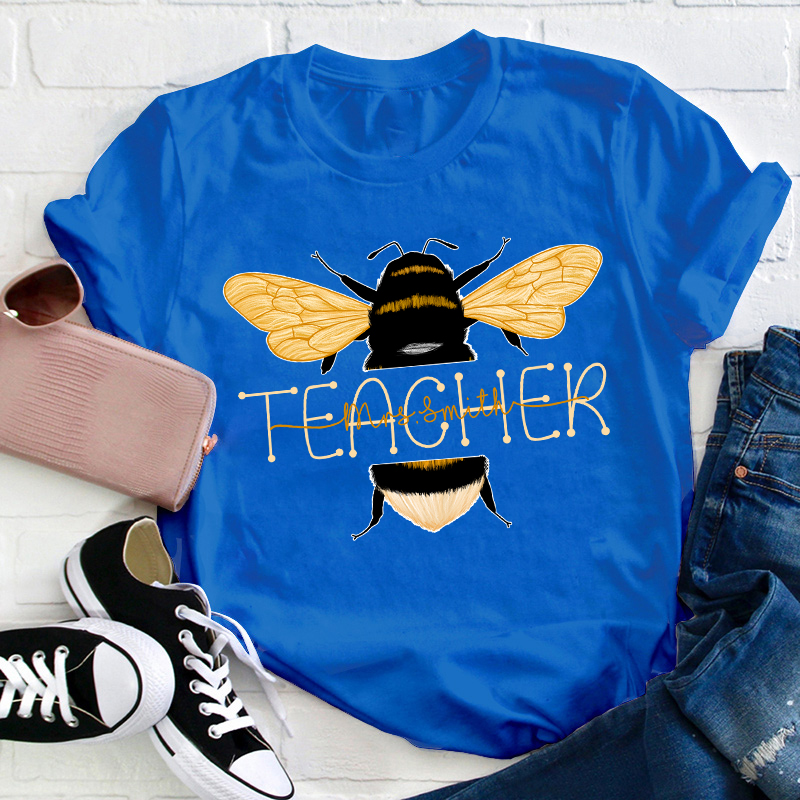 Personalized Name Bee Kind Teacher T-Shirt
