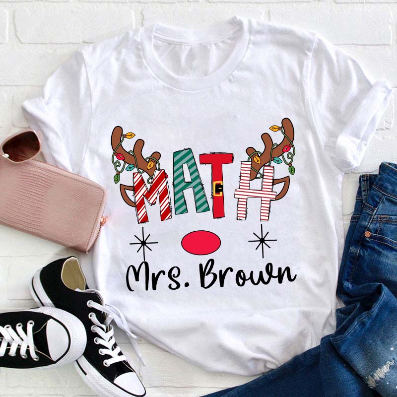 Personazlied Christmas Elk Teacher T-Shirt