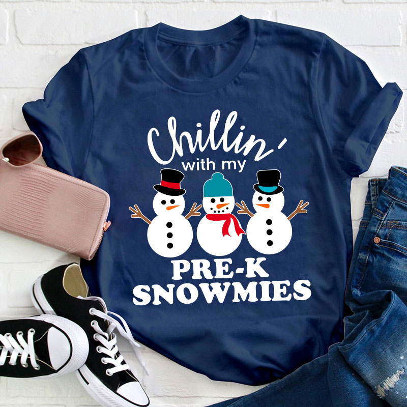 Personalized Grade Chillin' With My Snowmies Teacher T-Shirt