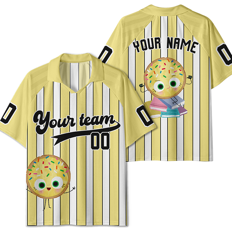 Personalized Cartoon Cookie Teacher Collar Jersey