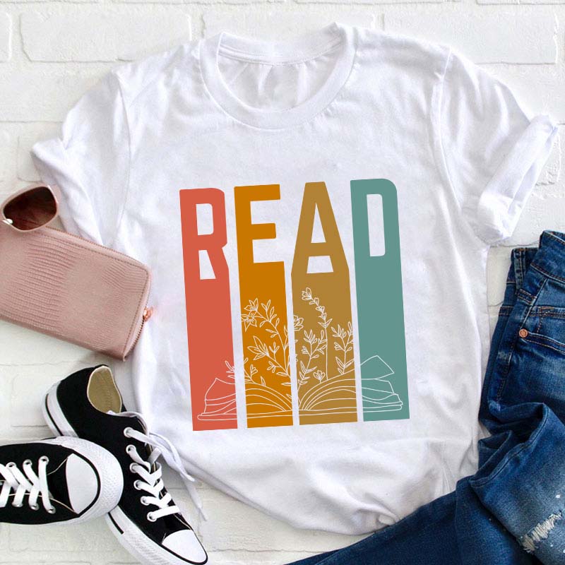 Retro Read Teacher T-Shirt
