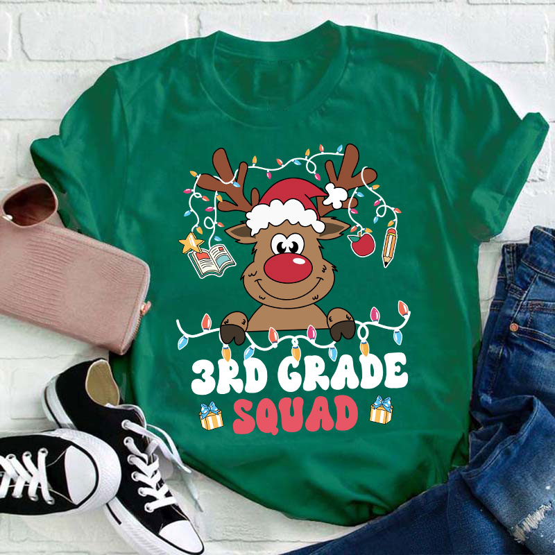 Personalized Grade Elk Squad Teacher T-Shirt