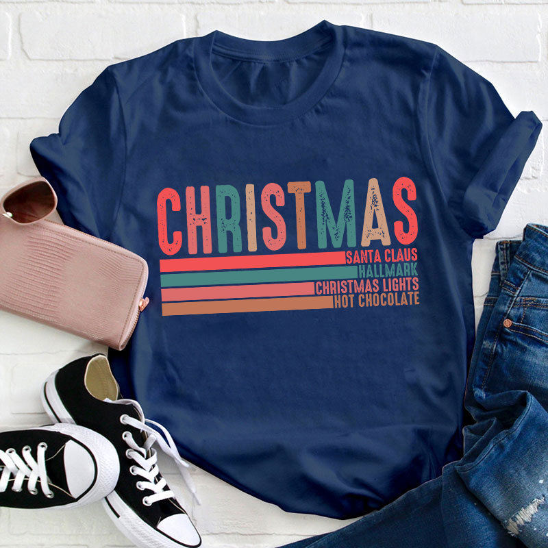 Christmas Santa Claus Hallmark Teacher T-Shirt