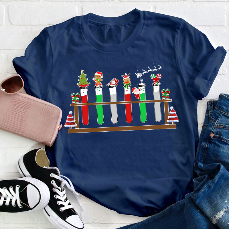 Christmas Test Tube Teacher T-Shirt
