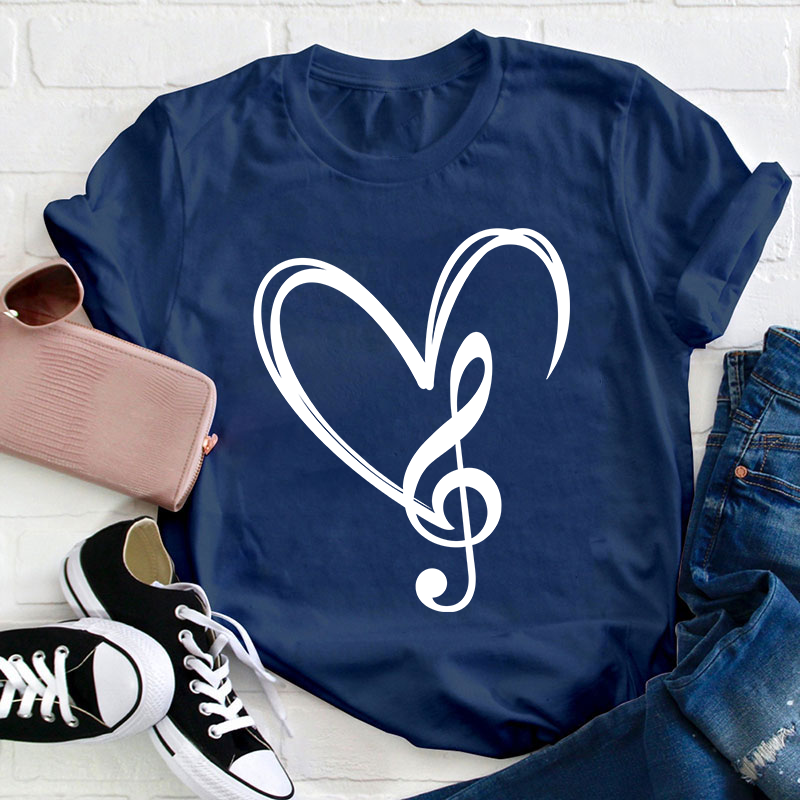 Music Note Heart Teacher T-Shirt