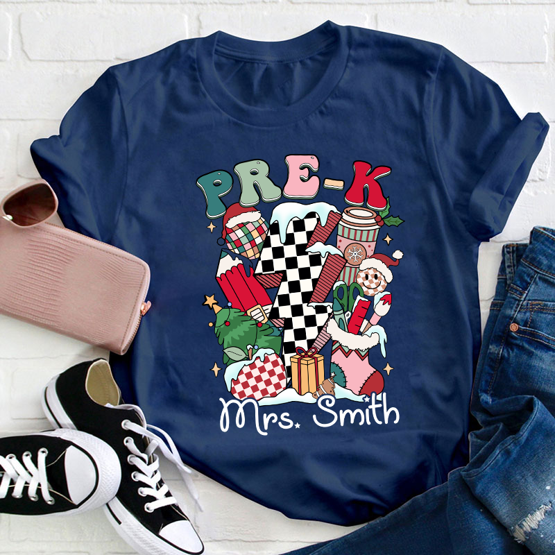 Personalized Decorated For Christmas Teacher T-Shirt