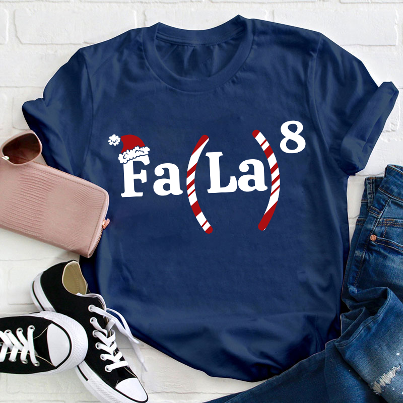 Fala Fun Numbers Christmas Teacher T-Shirt