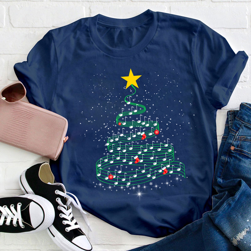 Music Note Christmas Tree Teacher T-Shirt