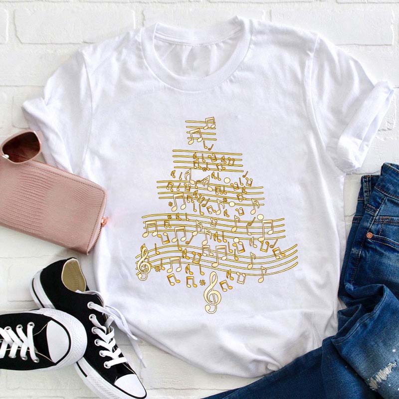 Musical Note Tree Teacher T-Shirt