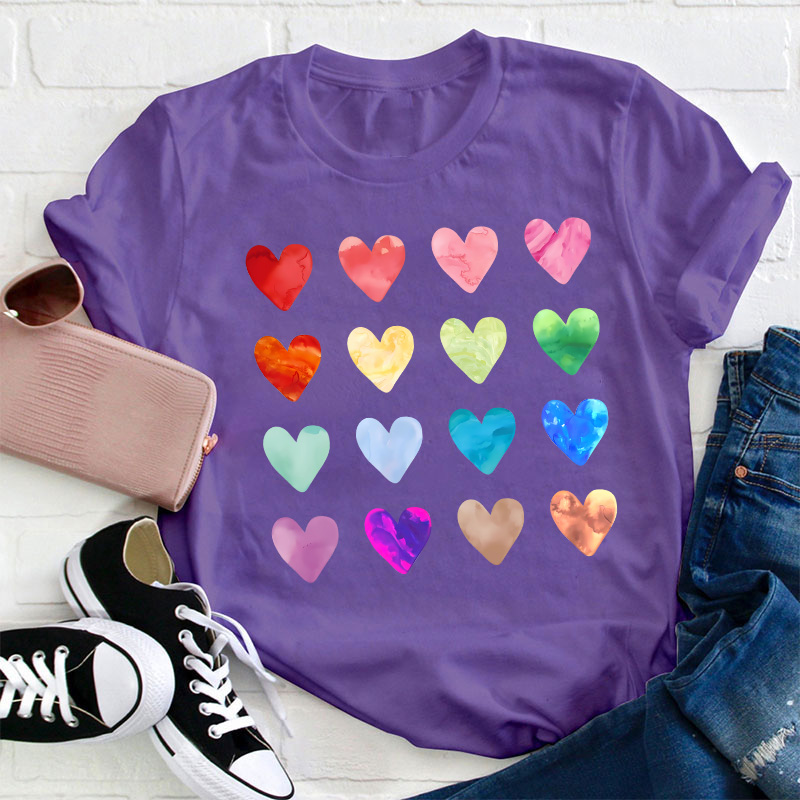Colorful Love Combination Teacher T-Shirt