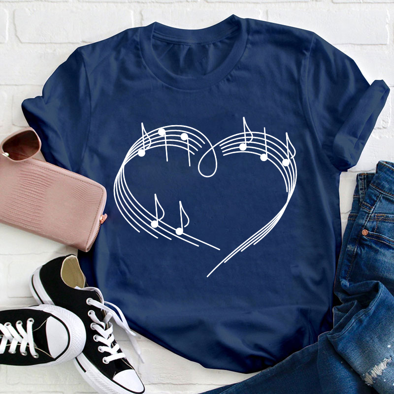 Music Love Heart Teacher T-Shirt
