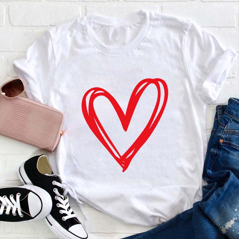 Double Heart Teacher T-Shirt