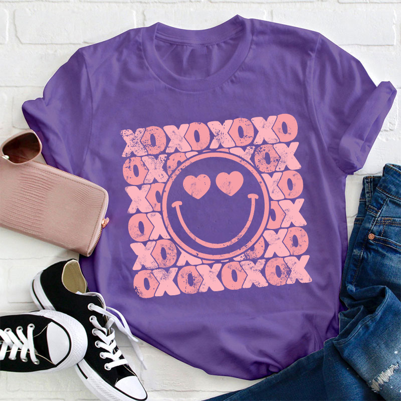 XOXO Smiling Face Teacher T-Shirt