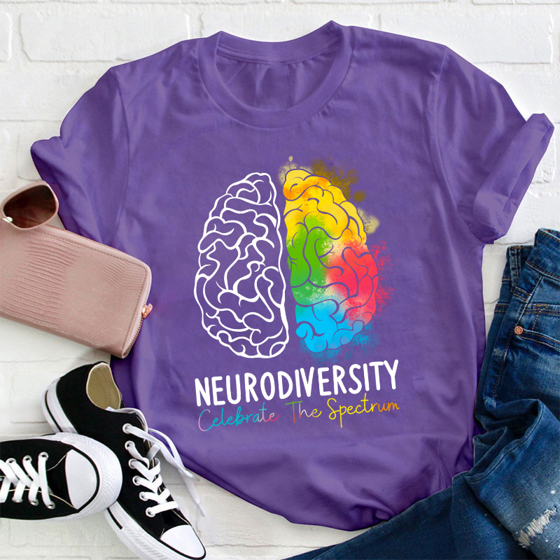 Neurodiversity Celebrate The Spectrum Teacher T-Shirt