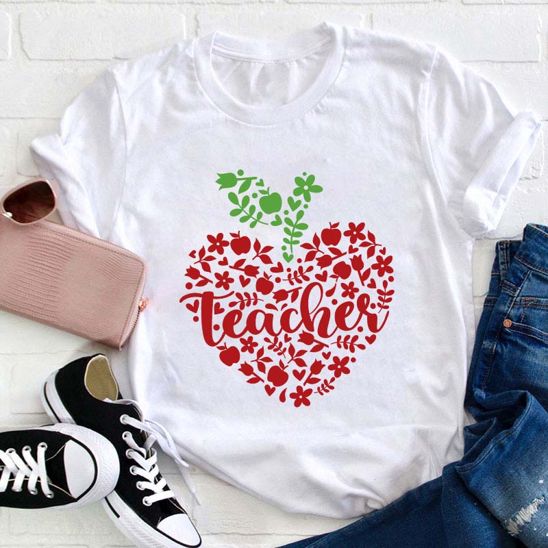 Apple Heart Teacher T-Shirt